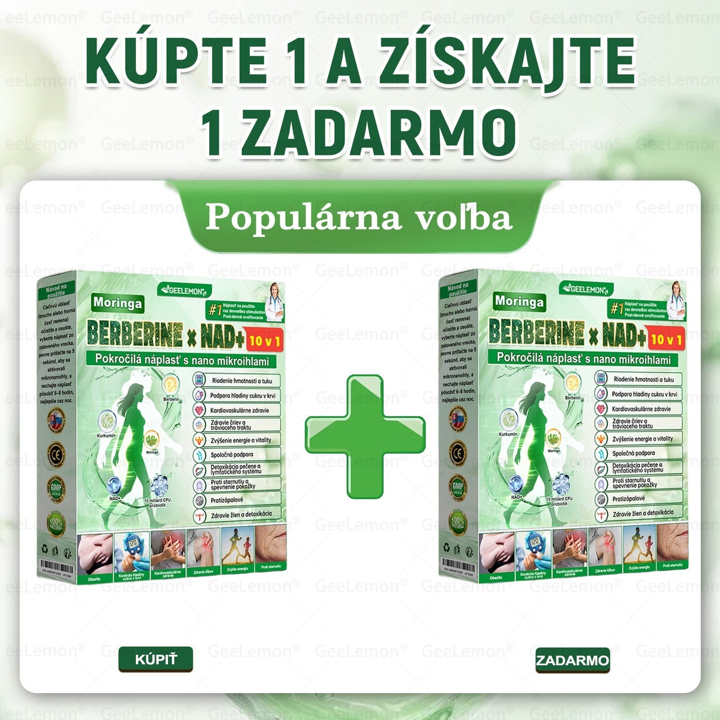 GeeLemon®🎶 Moringa · Berberín × NAD+ 10 v 1 Pokročilý Nano Mikroihličkový Náplasťový Systém ✅ (Stačí raz denne, viditeľné zmeny do 7 dní) Pri obezite, kardiovaskulárnom zdraví, cukrovke,  štítnej žľaze, zdraví čriev, problémoch s kĺbmi a ďalších