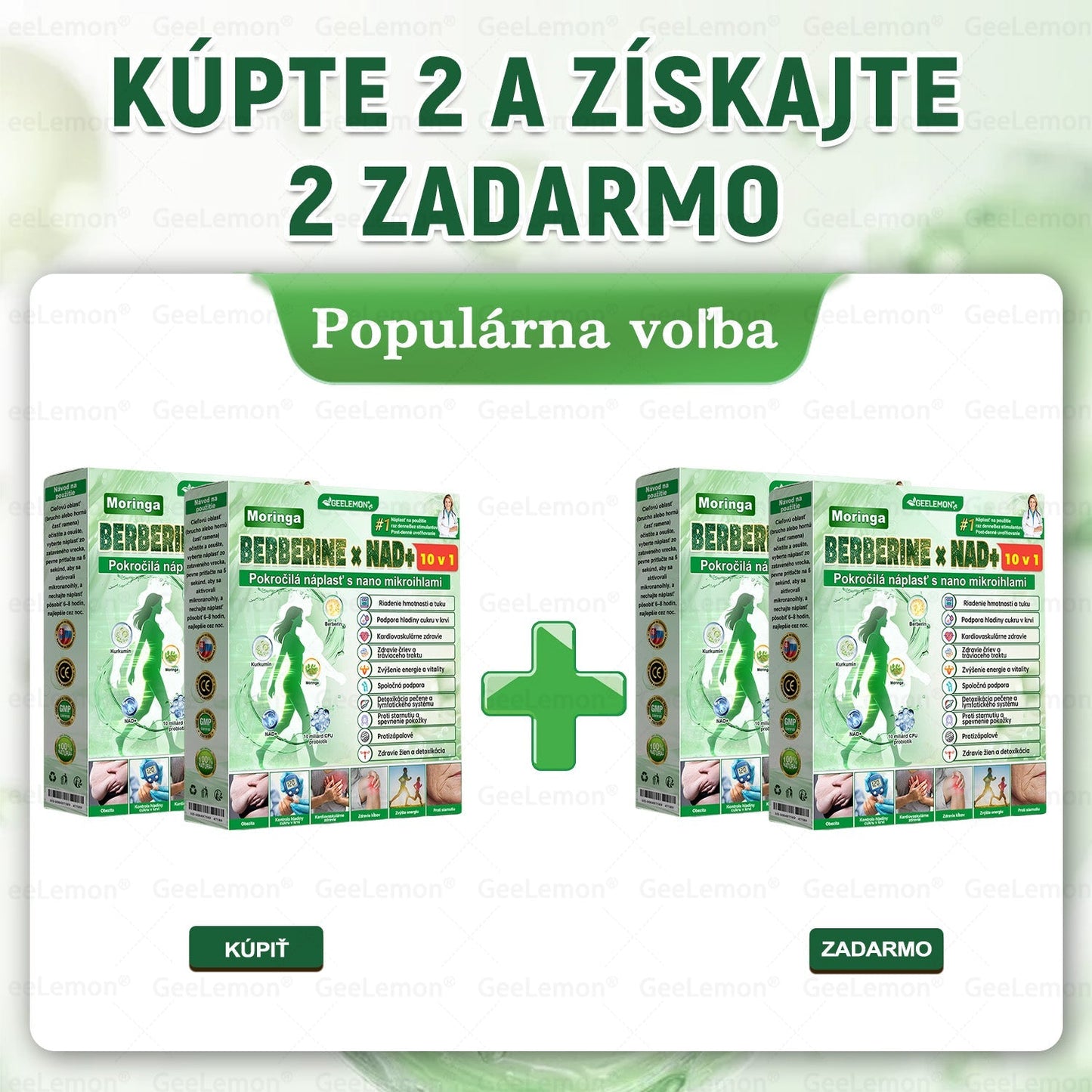GeeLemon®🎶 Moringa · Berberín × NAD+ 10 v 1 Pokročilý Nano Mikroihličkový Náplasťový Systém ✅ (Stačí raz denne, viditeľné zmeny do 7 dní) Pri obezite, kardiovaskulárnom zdraví, cukrovke,  štítnej žľaze, zdraví čriev, problémoch s kĺbmi a ďalších