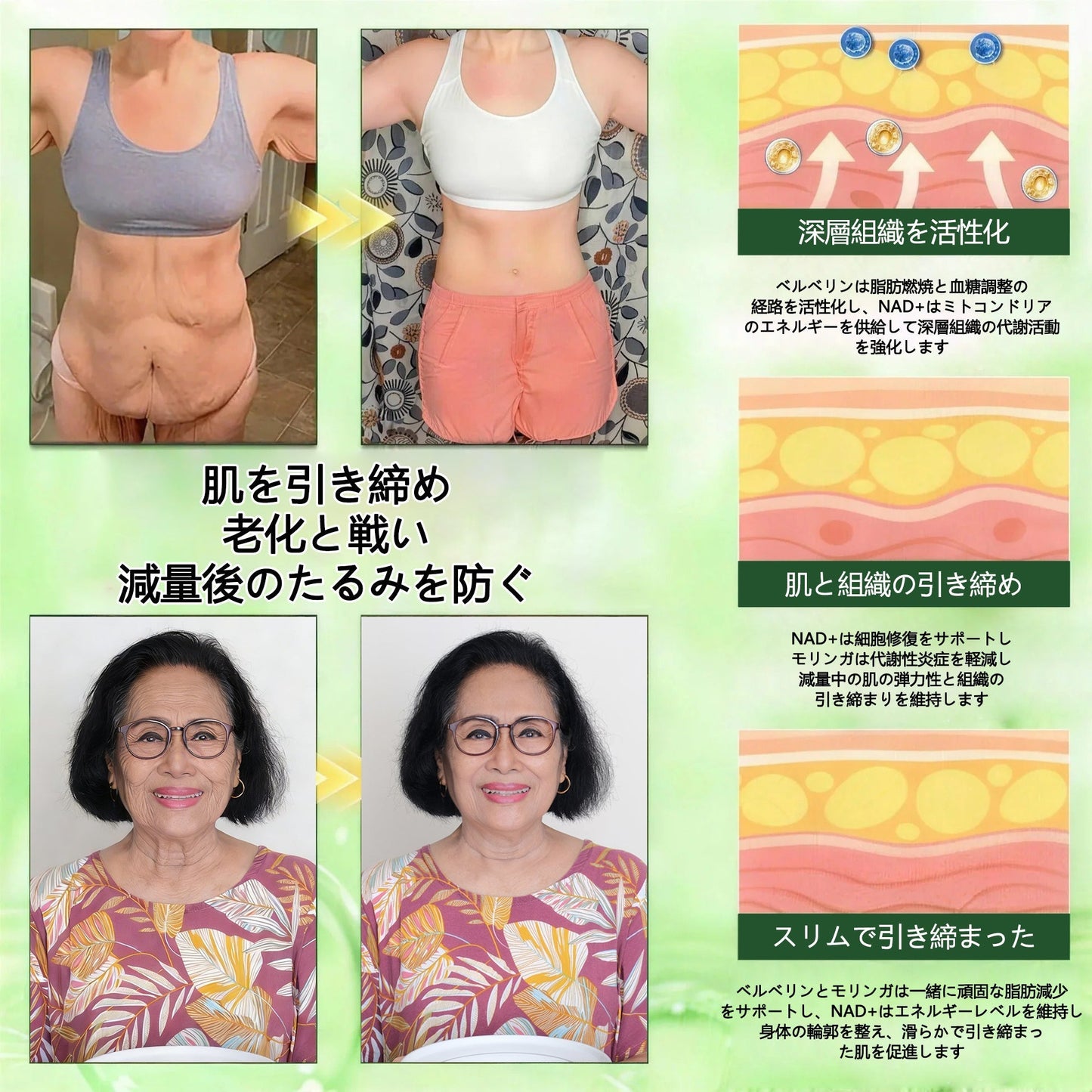 🔥内臓脂肪対策サポート 👨‍⚕️👩‍⚕️GeeLemon®＆NAD+ 8-in-1 ナノ強化フォーミュラ — 肥満、肌のたるみ、糖尿病、睡眠時無呼吸症候群、関節の悩み、その他健康上の懸念にアプローチ🛍️